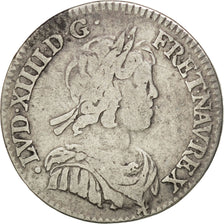 FRANCE, 1/12 Écu à la mèche courte, 1/12 ECU, 10 Sols, 1644, Paris, KM #140.1, V