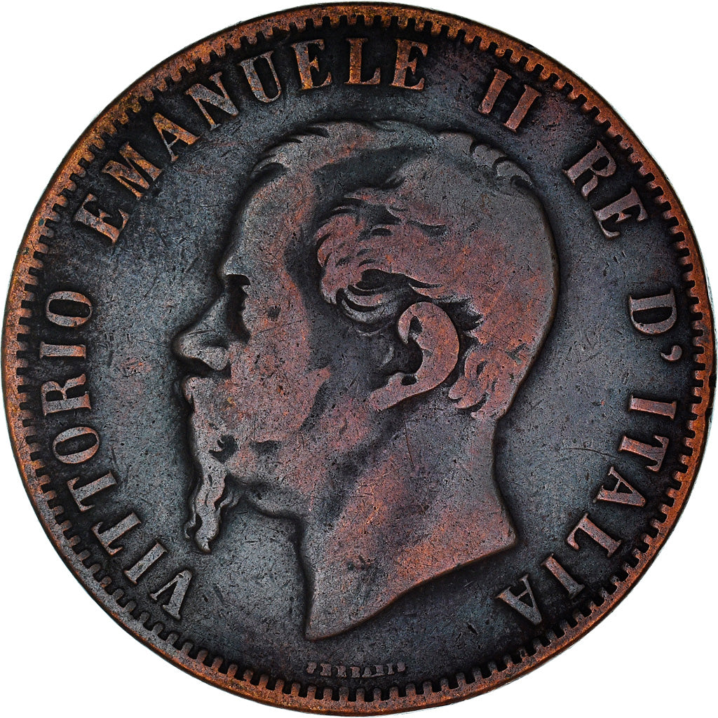 Coin, Italy, Vittorio Emanuele II, 10 Centesimi, 1867, Birmingham, VF(20-25)