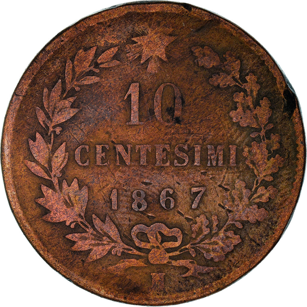 Münze, Italien, Vittorio Emanuele II, 10 Centesimi, 1867, Birmingham, SGE+