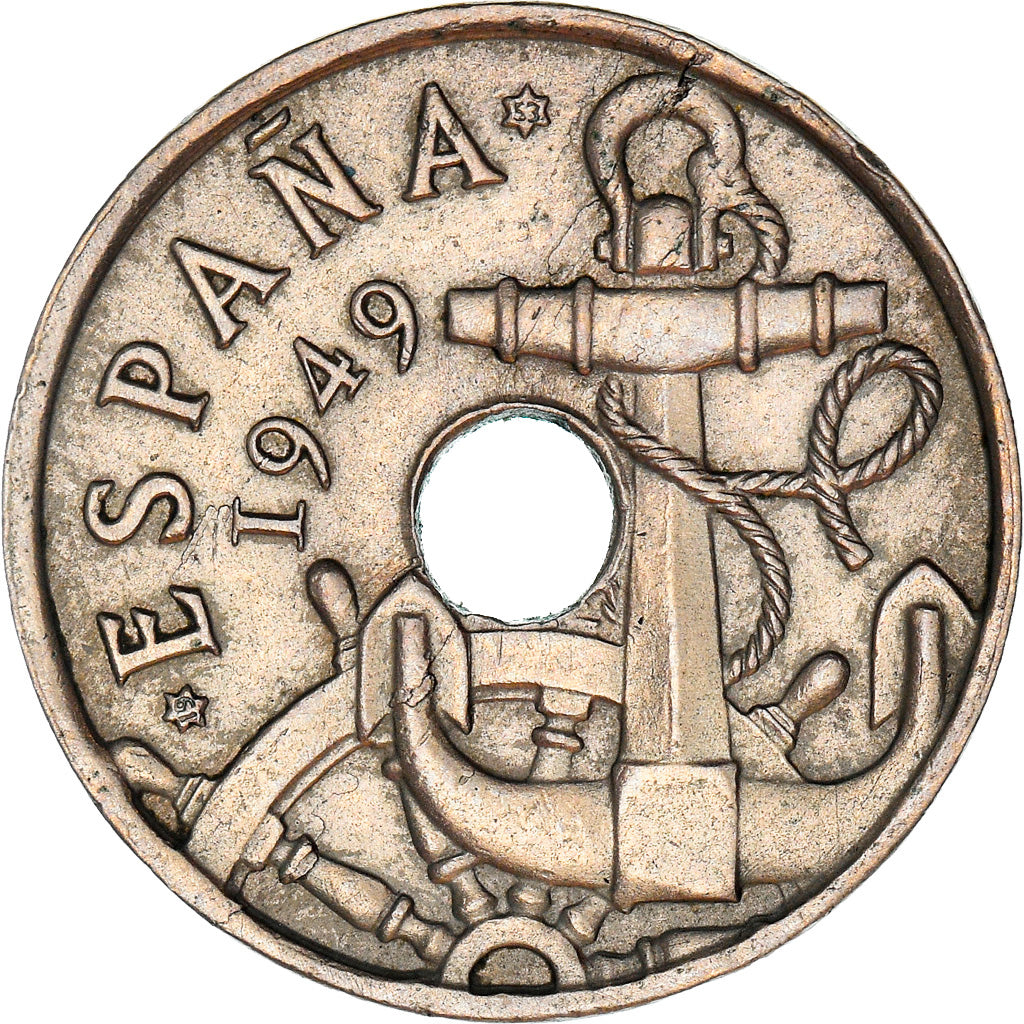 Coin, Spain, Francisco Franco, caudillo, 50 Centimos, 1953, AU(55-58)