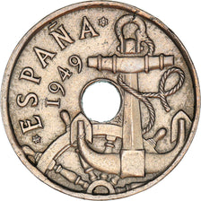 Moeda, Espanha, Francisco Franco, caudillo, 50 Centimos, 1953, AU(55-58)