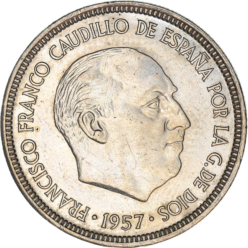 Monnaie, Espagne, Caudillo and regent, 5 Pesetas, 1974, TTB+, Cupro-nickel