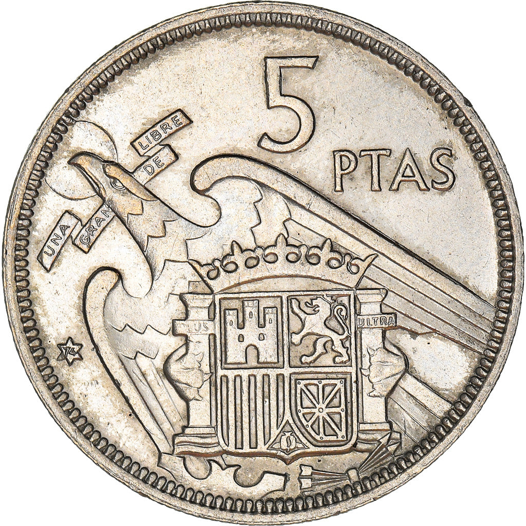 Monnaie, Espagne, Caudillo and regent, 5 Pesetas, 1974, TTB+, Cupro-nickel