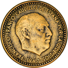 Moneda, España, Francisco Franco, caudillo, Peseta, 1953, BC+, Aluminio -