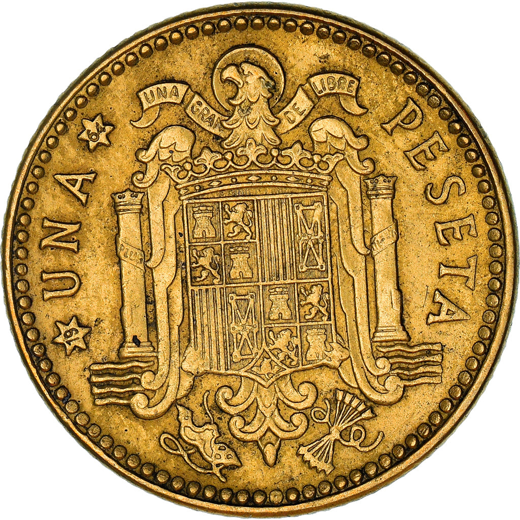 Coin, Spain, Francisco Franco, caudillo, Peseta, 1964, AU(55-58)
