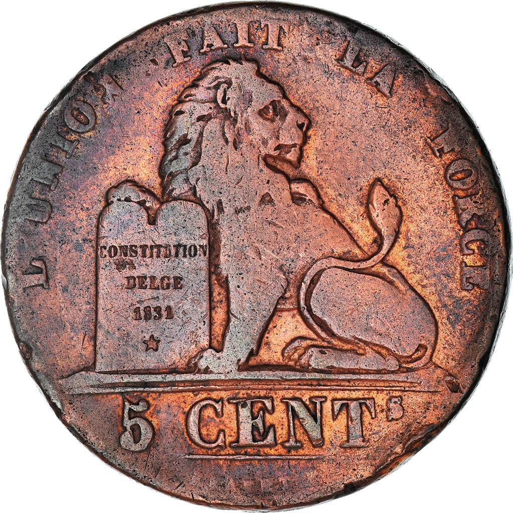 Coin, Belgium, Leopold I, 5 Centimes, 1842, VF(30-35), Copper, KM:5.1