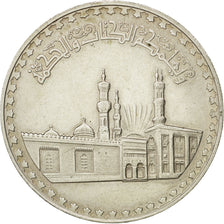 EGYPT, Pound, 1970, KM #424, AU(50-53), Silver, 40, 25.13