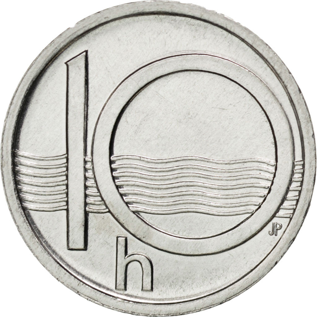 Coin, Czech Republic, 10 Haleru, 2002, MS(65-70), Aluminum, KM:6