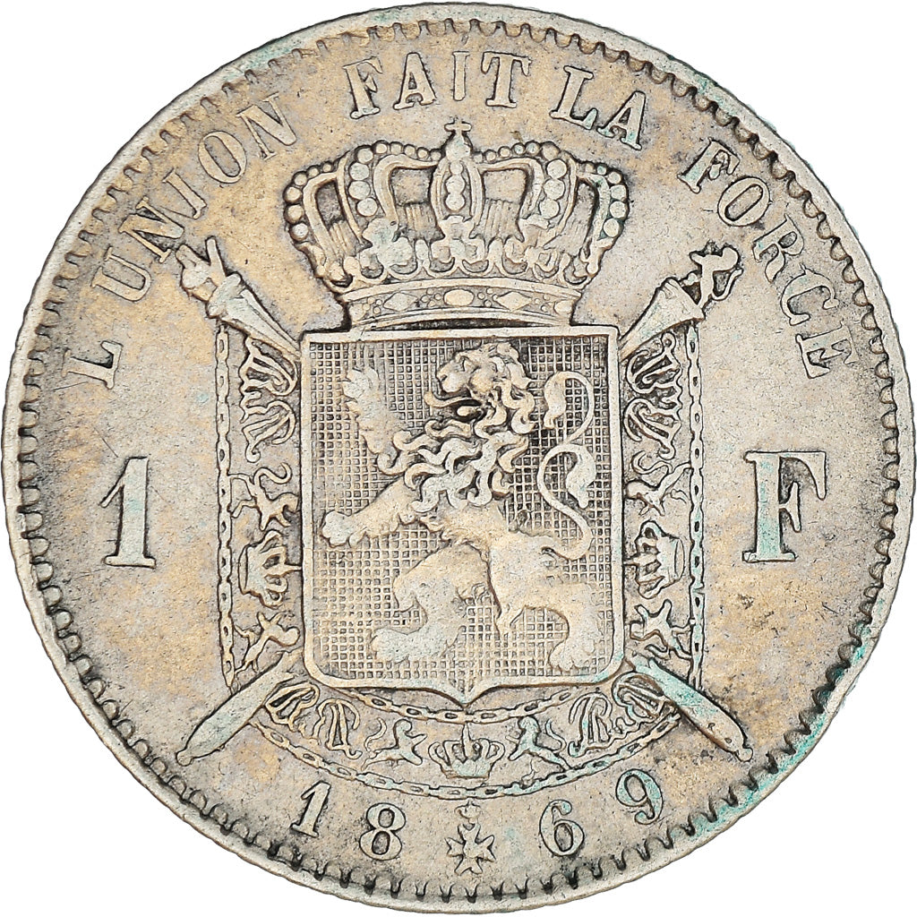 Coin, Belgium, Leopold II, Franc, 1869, EF(40-45), Silver, KM:28.1