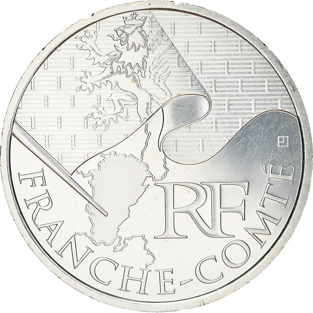 France, 10 Euro, Franche-Comté, 2010, MS(63), Silver
