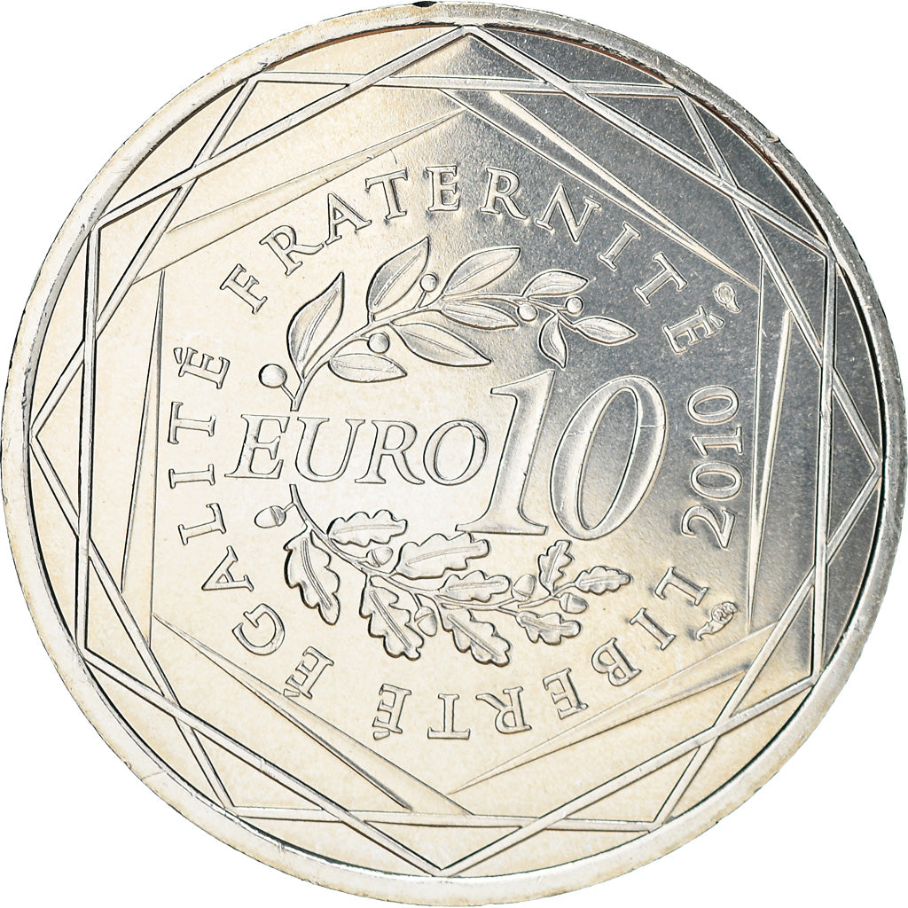 France, 10 Euro, Champagne-Ardenne, 2010, MS(63), Silver