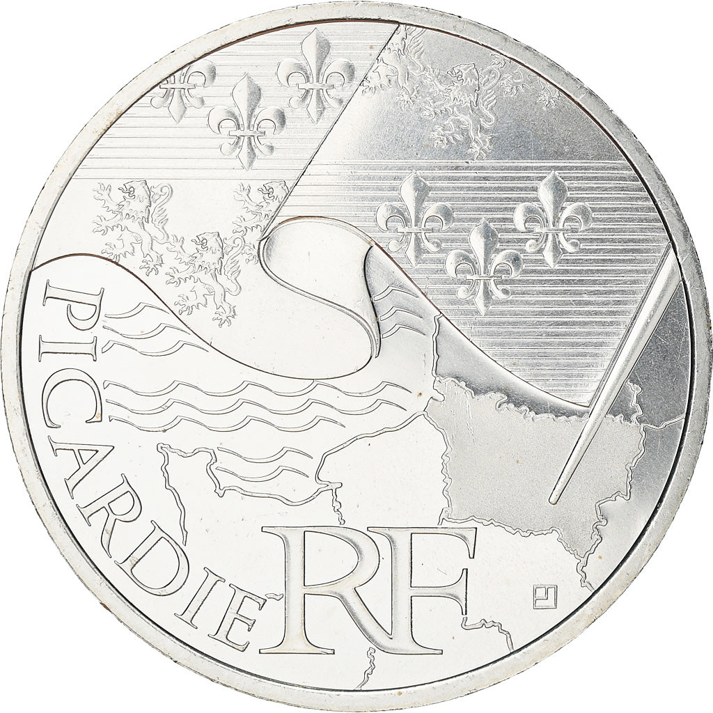 France, 10 Euro, Picardie, 2010, MS(63), Silver