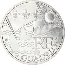 France, 10 Euro, Guadeloupe, 2010, MS(63), Silver