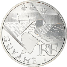 France, 10 Euro, Guyane, 2010, MS(63), Silver