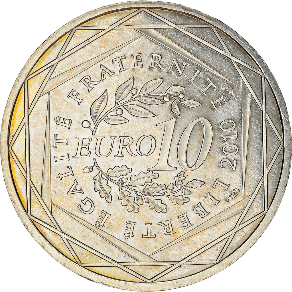 France, 10 Euro, Nord-Pas de Calais, 2010, AU(55-58), Silver