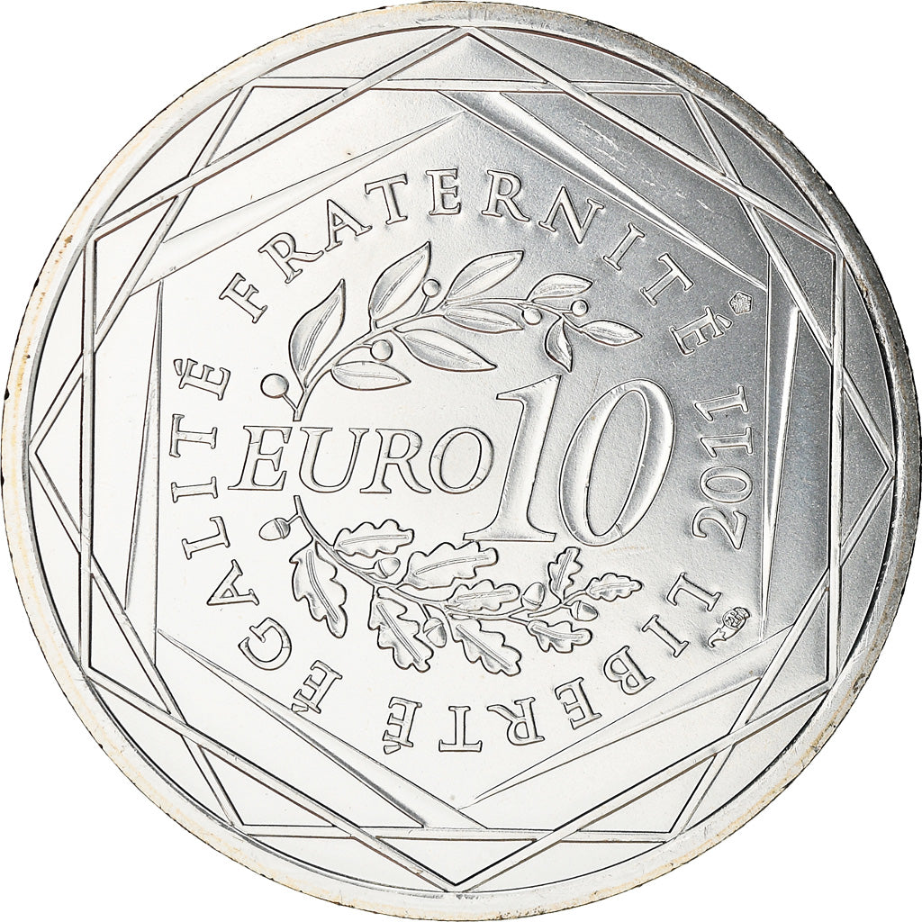 France, 10 Euro, Champagne-Ardenne, 2011, MS(63), Silver