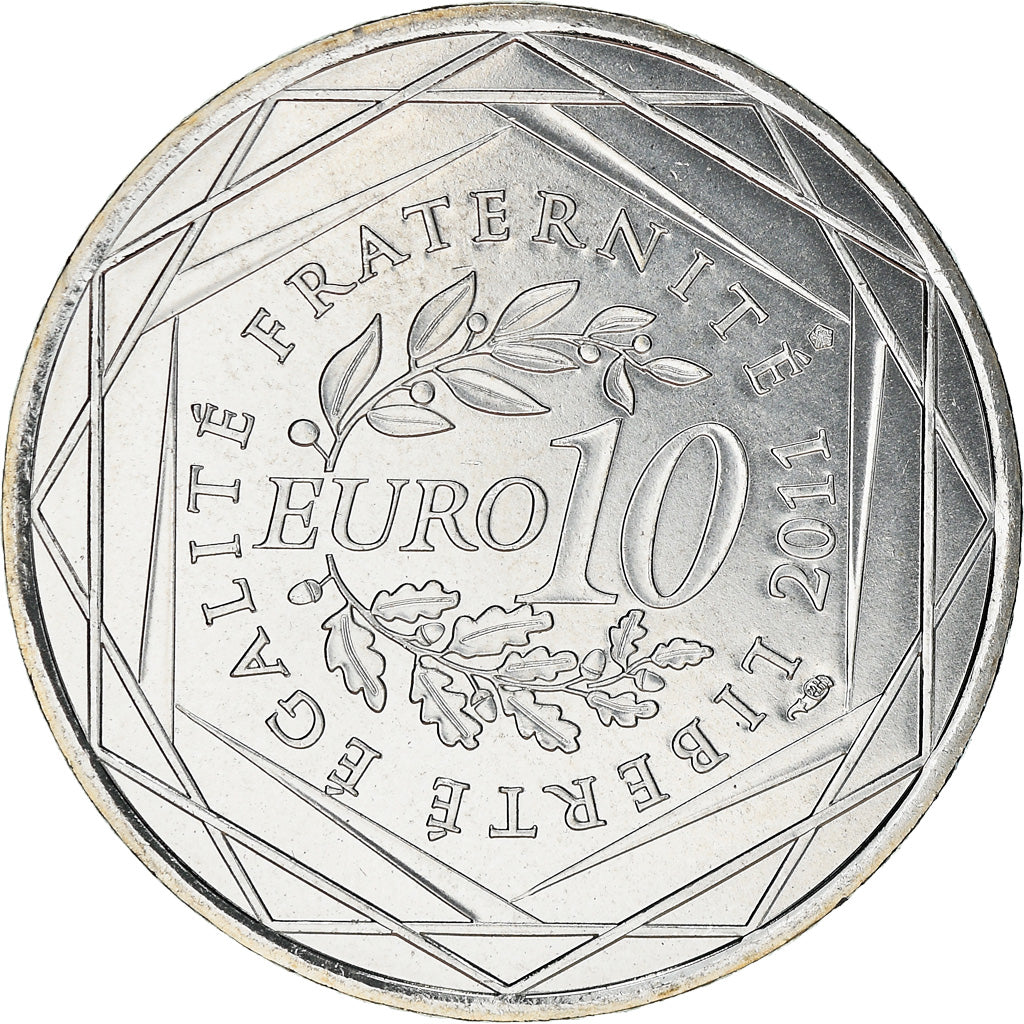 France, 10 Euro, Nord-Pas de Calais, 2011, MS(63), Silver
