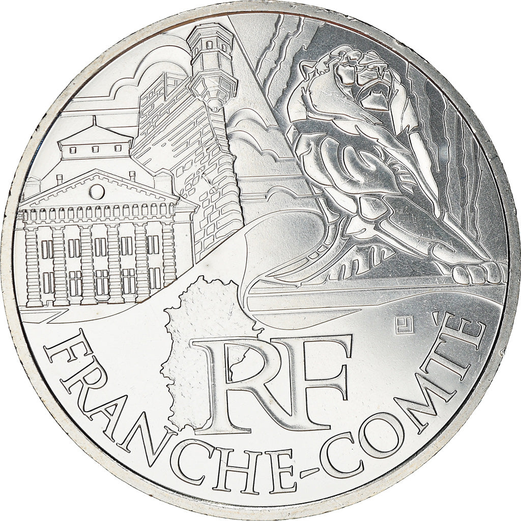 France, 10 Euro, Franche-Comté, 2011, MS(63), Silver