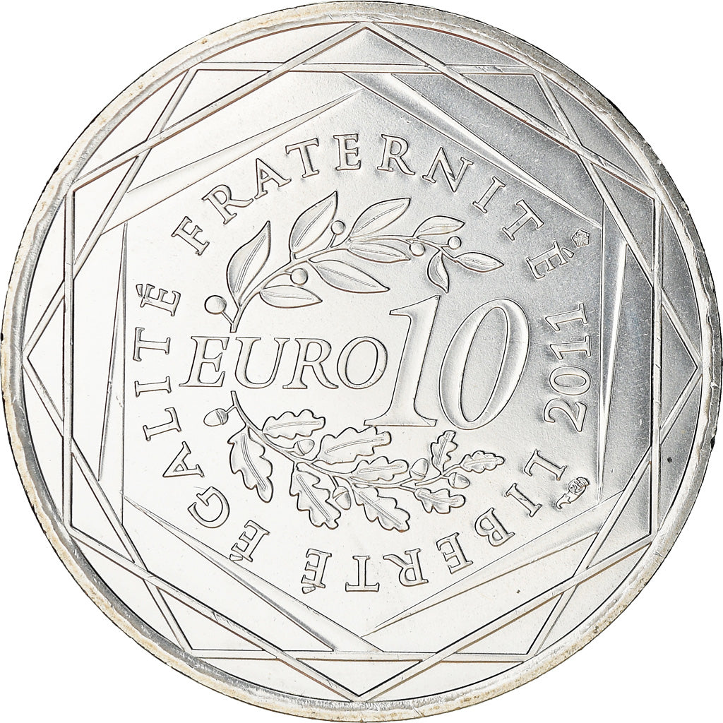 France, 10 Euro, Picardie, 2011, MS(63), Silver