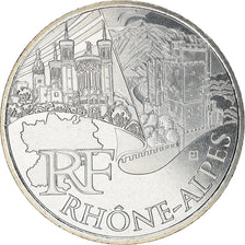 France, 10 Euro, Rhône Alpes, 2011, MS(63), Silver