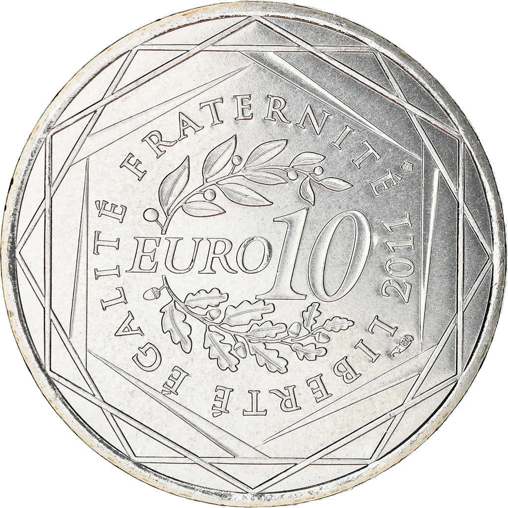 France, 10 Euro, Midi-Pyrénées, 2011, MS(63), Silver