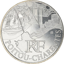 France, 10 Euro, Poitou-Charentes, 2011, MS(63), Silver