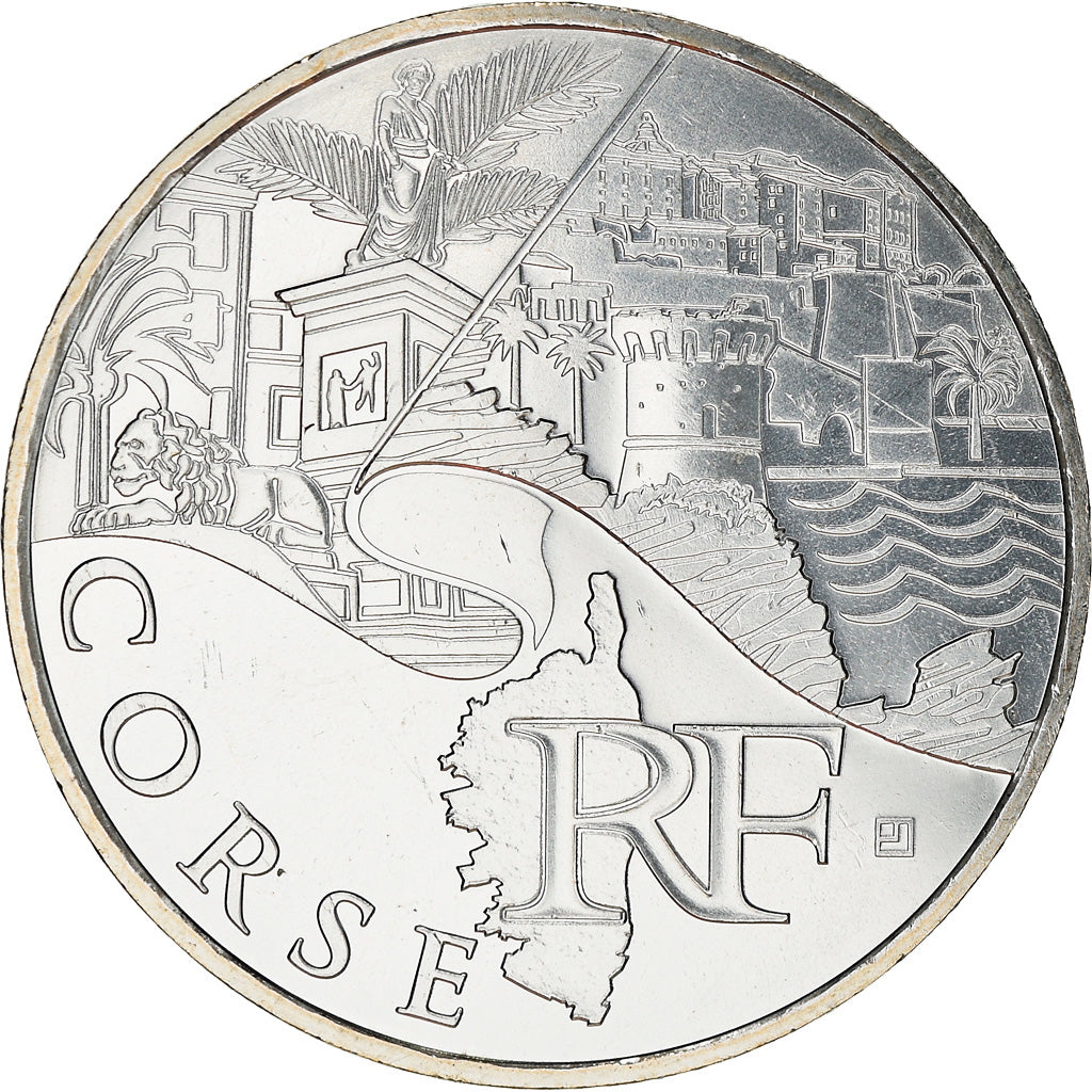 Francia, 10 Euro, Corse, 2011, SPL, Argento