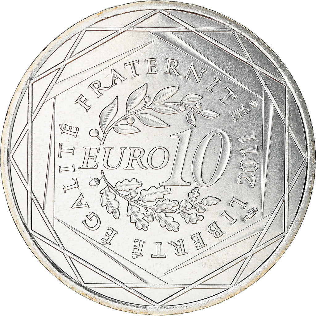 France, 10 Euro, Languedoc-Rousillon, 2011, MS(63), Silver