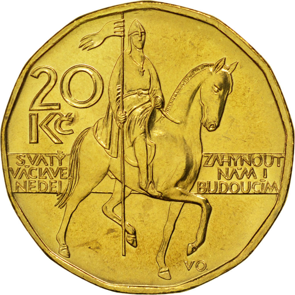 Moneta, Repubblica Ceca, 20 Korun, 2002, FDC, Acciaio placcato ottone, KM:5