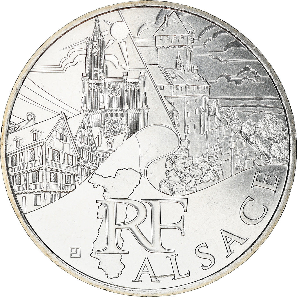 France, 10 Euro, Alsace, 2011, MS(63), Silver