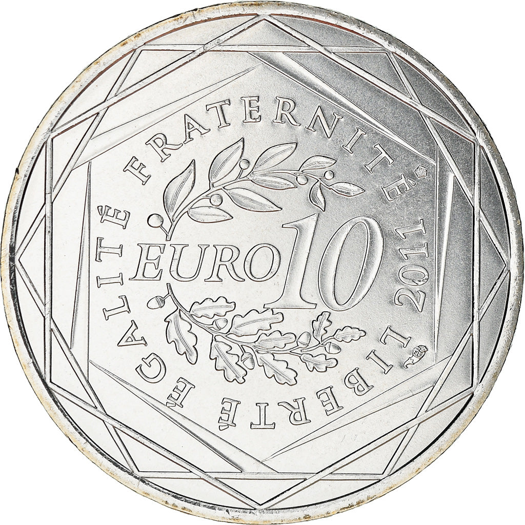 France, 10 Euro, Alsace, 2011, MS(63), Silver