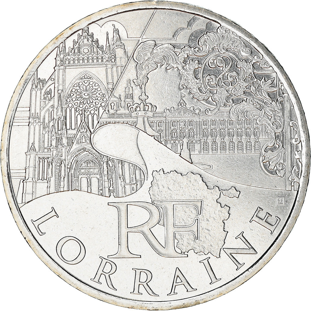 France, 10 Euro, Lorraine, 2011, MS(63), Silver