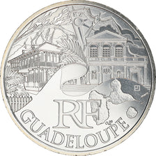 France, 10 Euro, Guadeloupe, 2011, MS(63), Silver