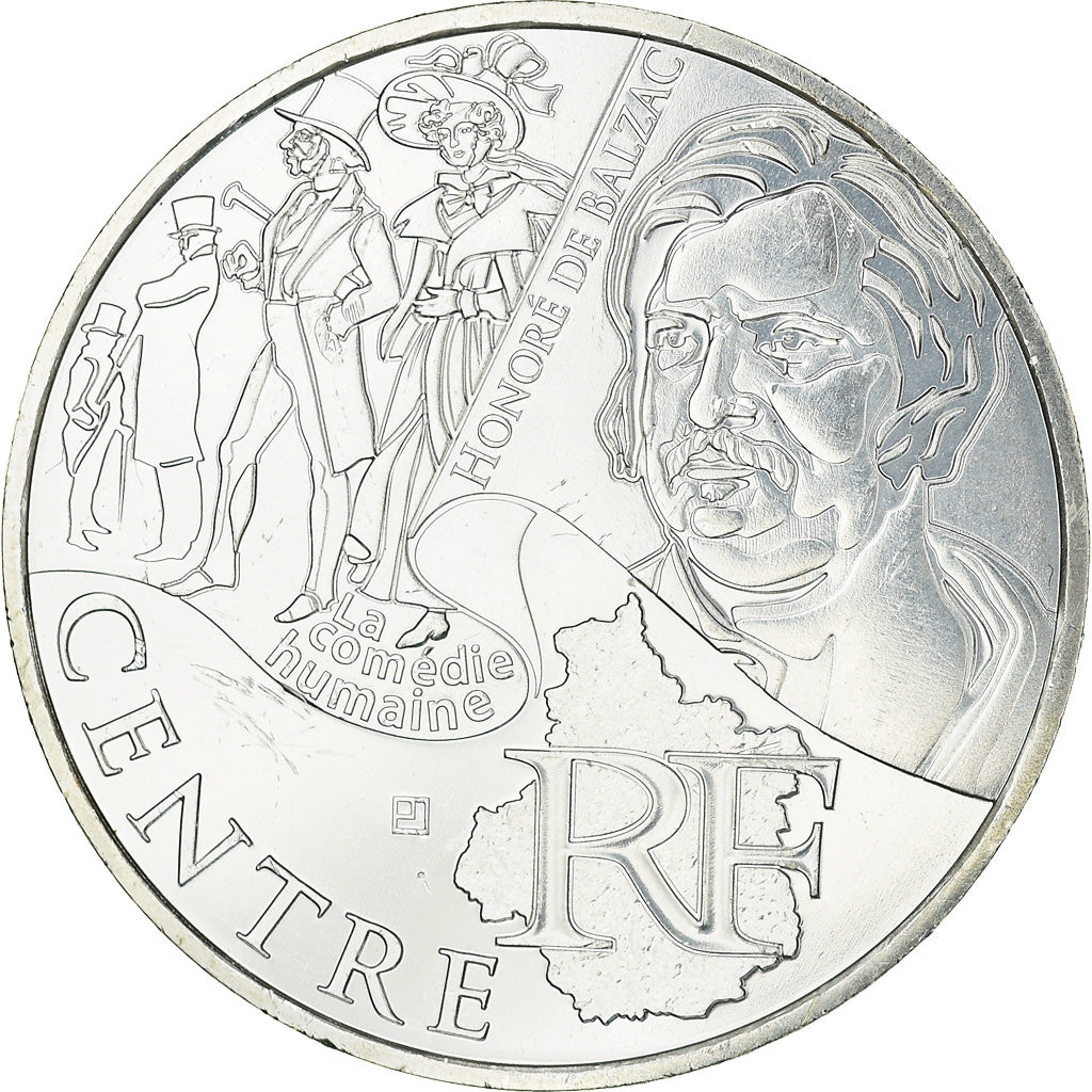 France, 10 Euro, Centre, 2012, MS(63), Silver