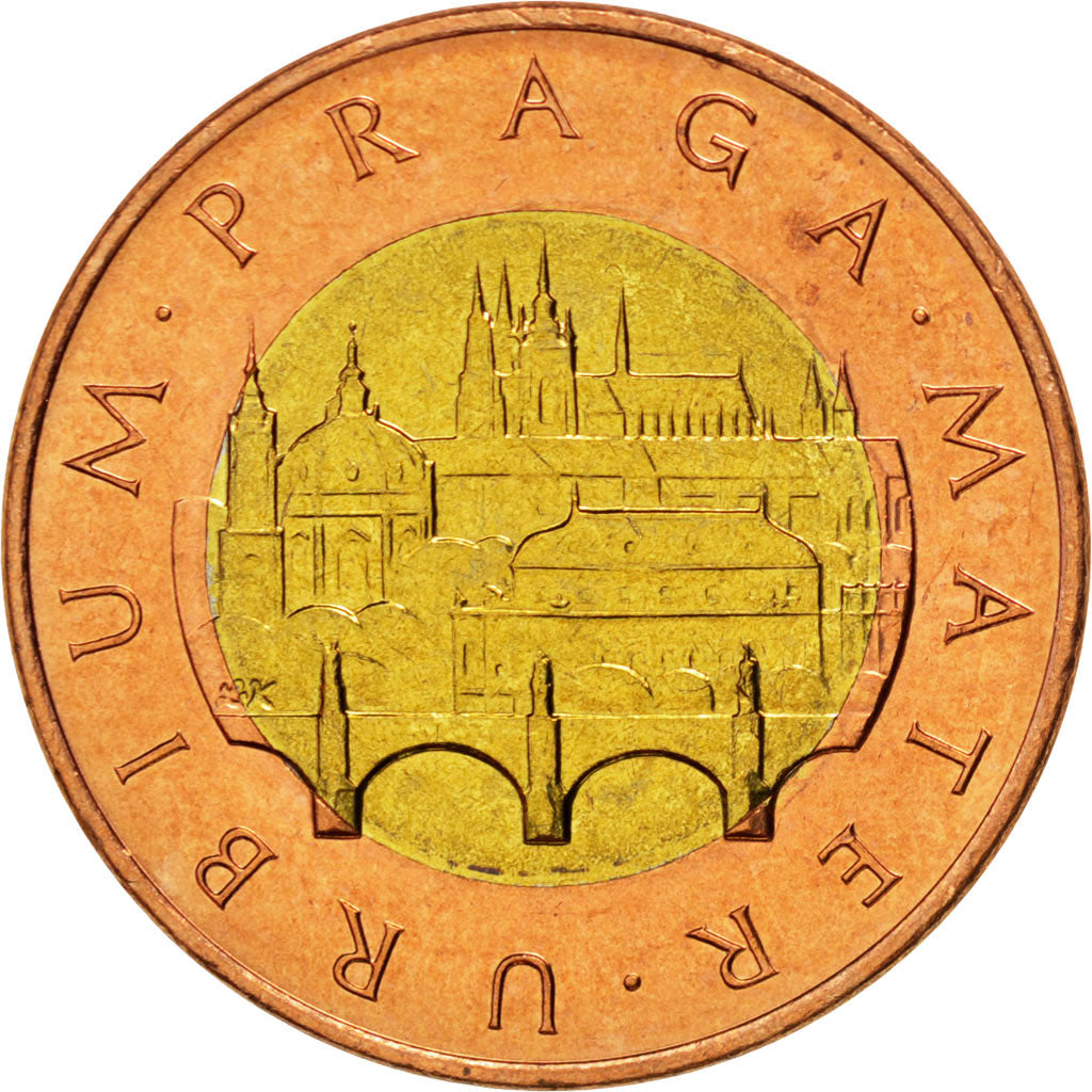 CZECH REPUBLIC, 50 Korun, 1993, KM #1, MS(65-70), Bi-Metallic, 27.5, 9.67