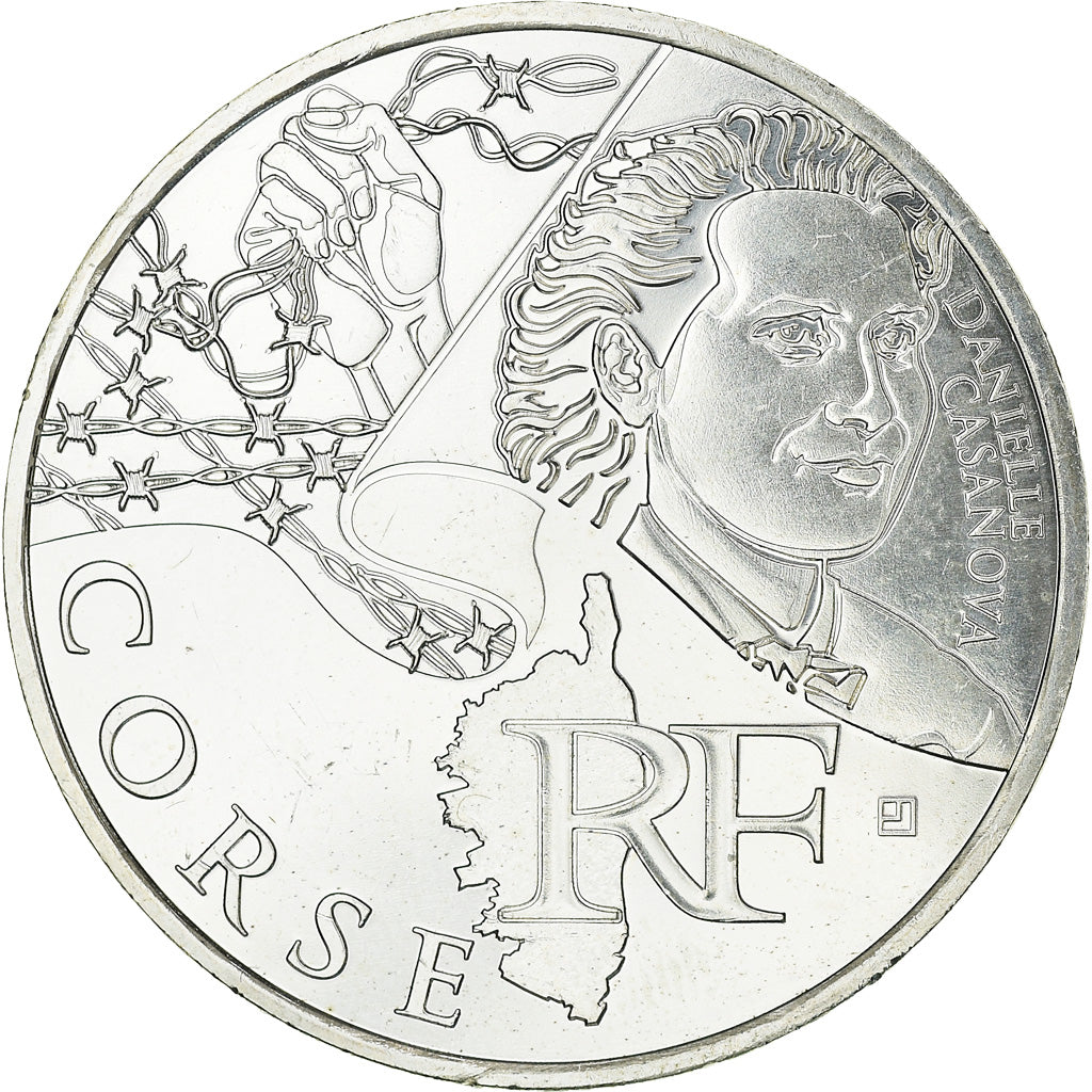France, 10 Euro, Corse, 2012, MS(63), Silver