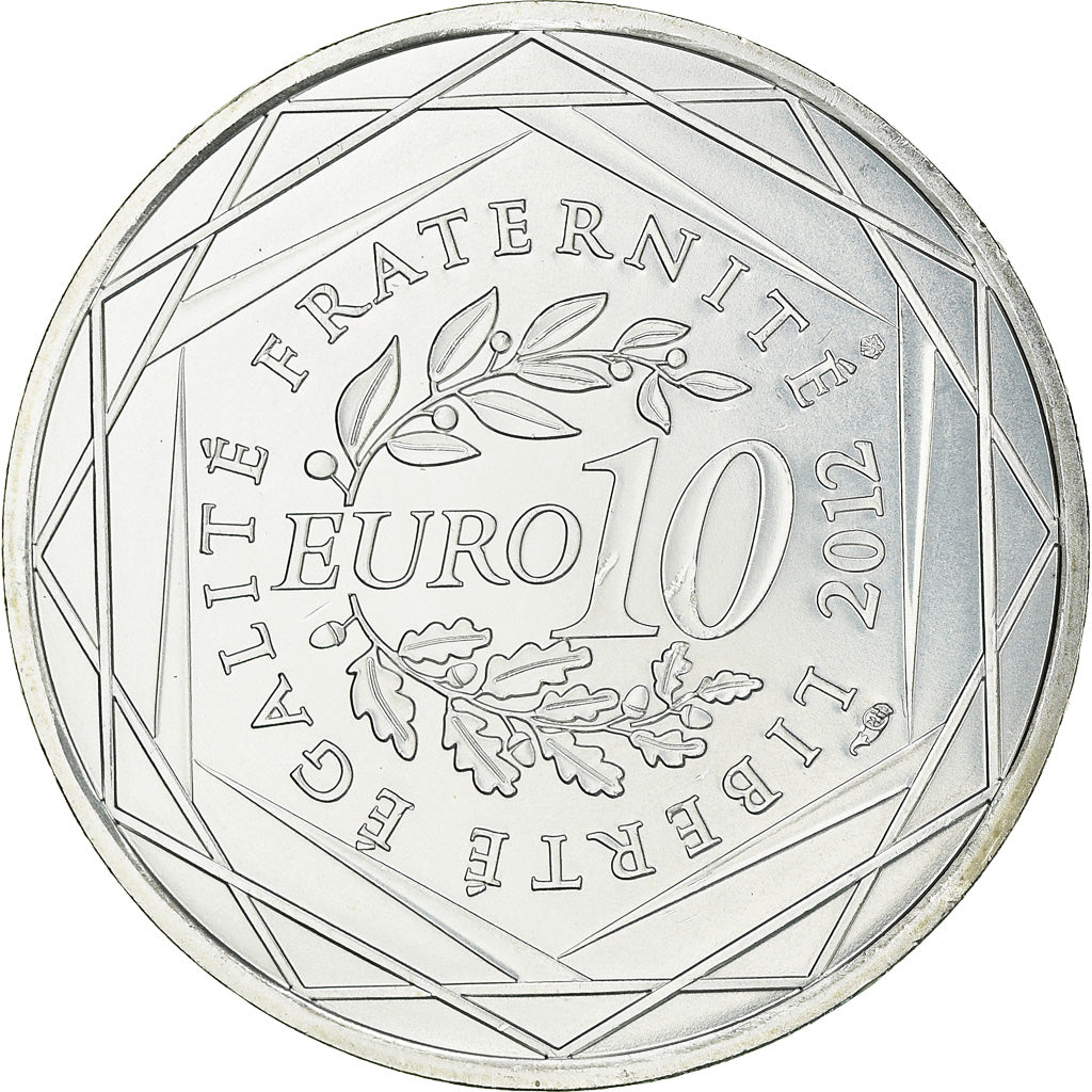 France, 10 Euro, Corse, 2012, MS(63), Silver