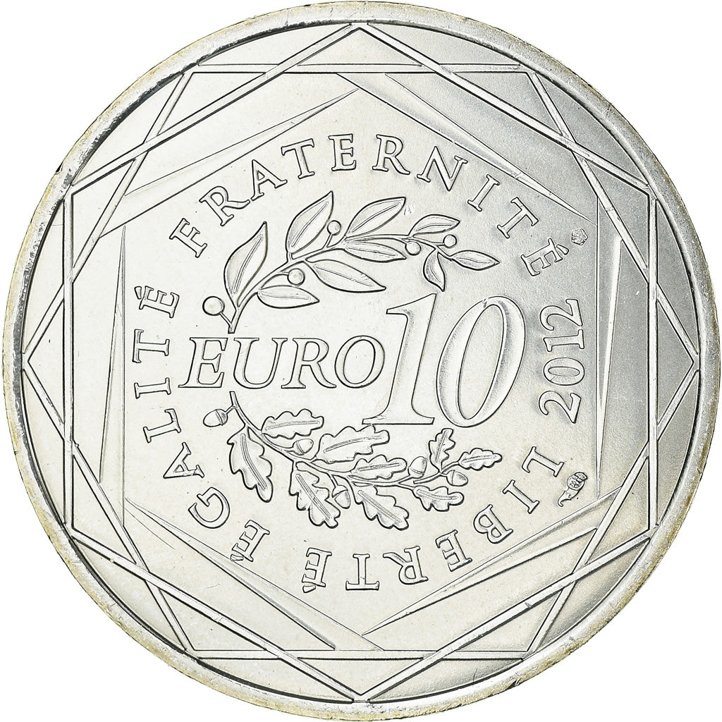 France, 10 Euro, Aquitaine, 2012, MS(63), Silver