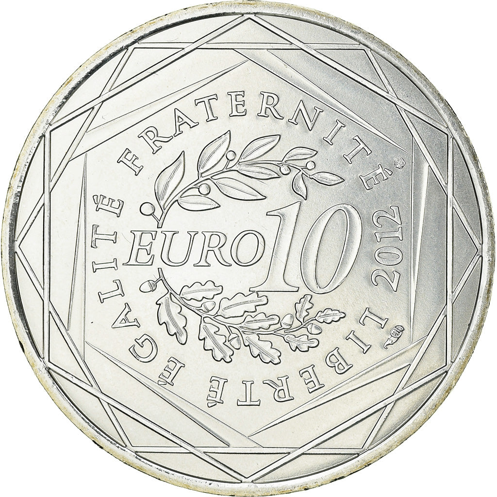 France, 10 Euro, Bretagne, 2012, MS(63), Silver