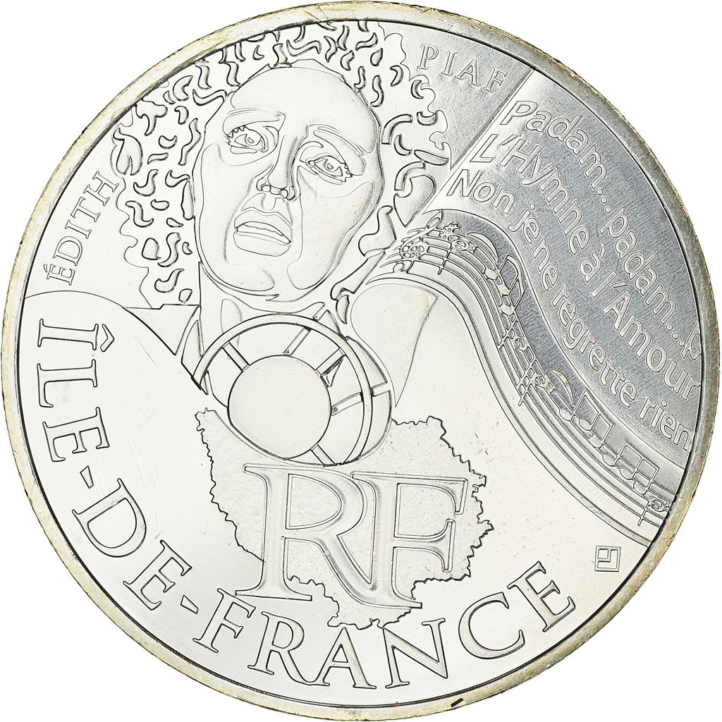 France, 10 Euro, Ile de France, 2012, MS(63), Silver