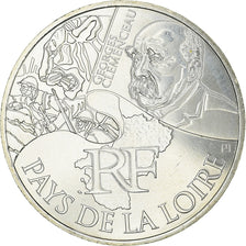 France, 10 Euro, Pays de la Loire, 2012, MS(63), Silver