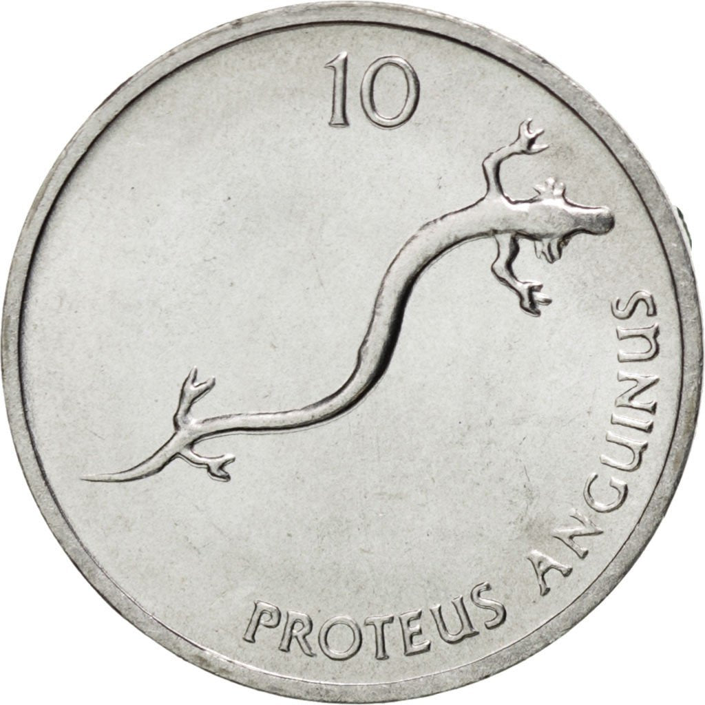 SLOVENIA, 10 Stotinov, 1992, KM #7, MS(65-70), Aluminum, 16, 0.57