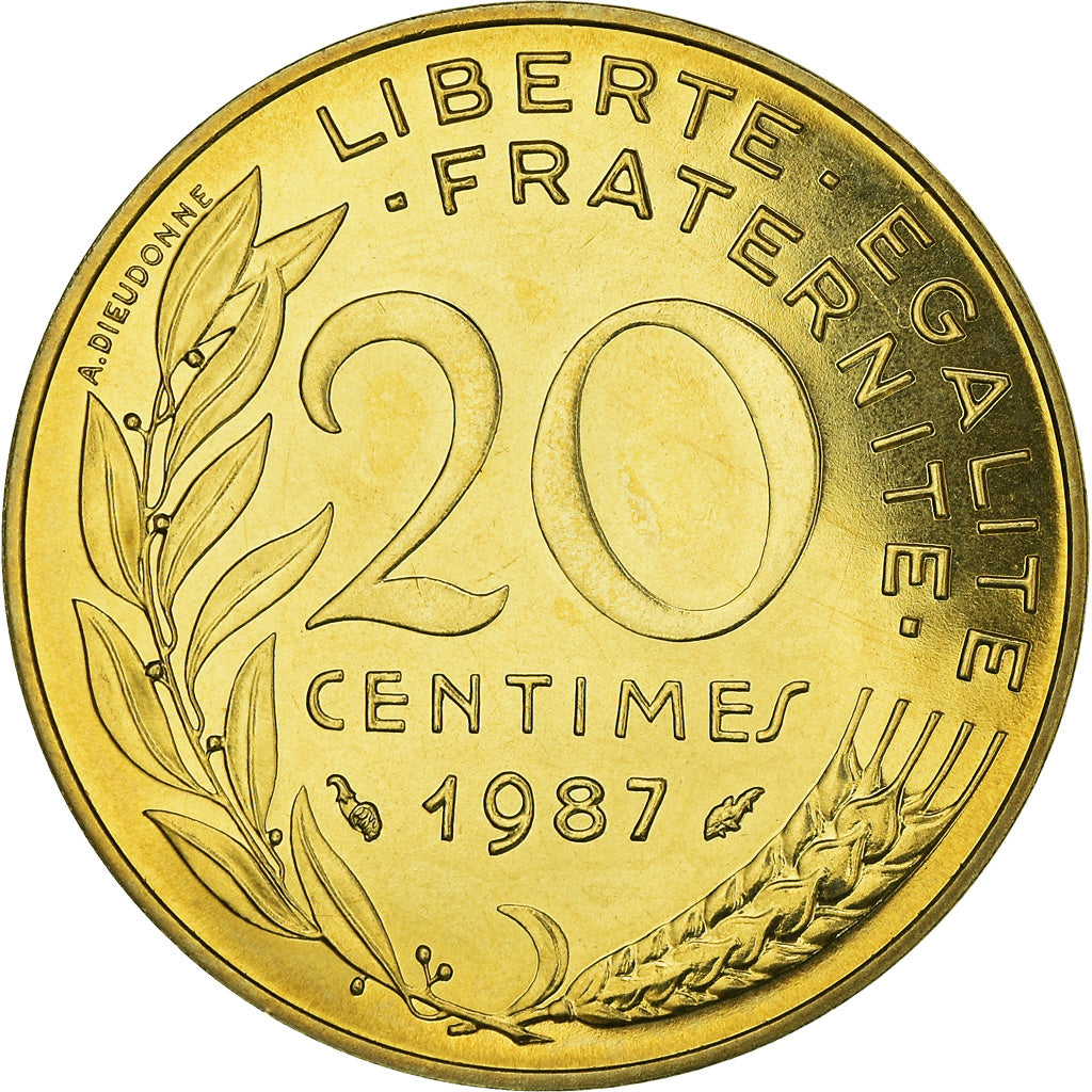 Coin, France, Marianne, 20 Centimes, 1987, Paris, FDC, MS(65-70)