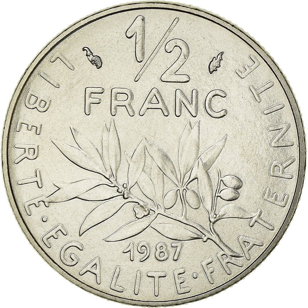 Coin, France, Semeuse, 1/2 Franc, 1987, Paris, FDC, MS(65-70), Nickel, KM:931.1