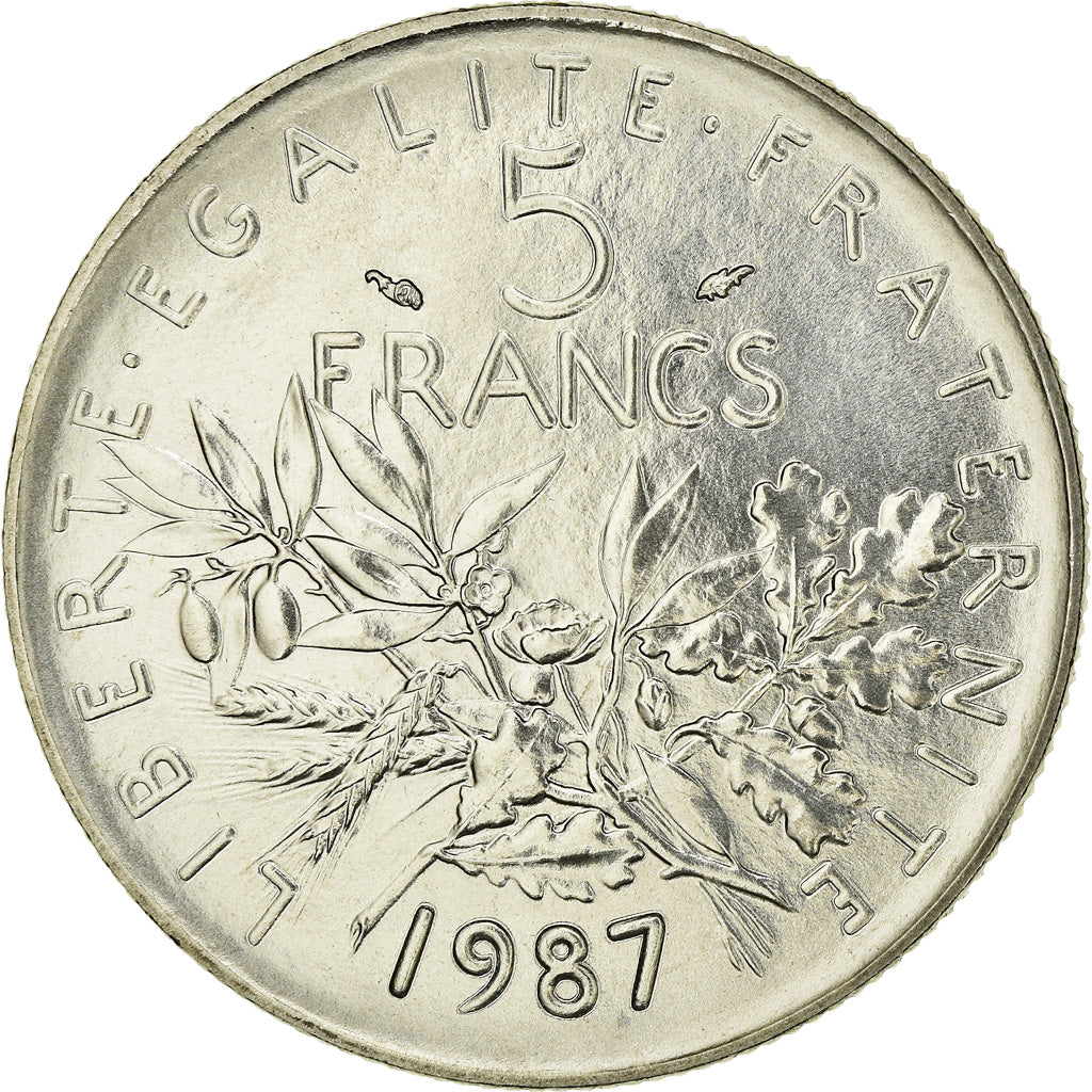 Coin, France, Semeuse, 5 Francs, 1987, Paris, MS(65-70), Nickel Clad