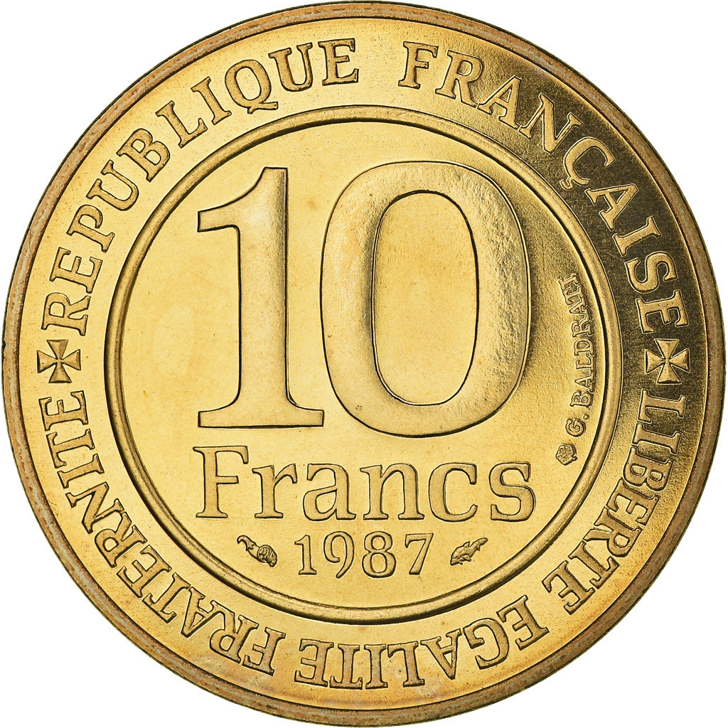 Coin, France, Hugues Capet, 10 Francs, 1987, FDC, MS(65-70), Silver, KM:961