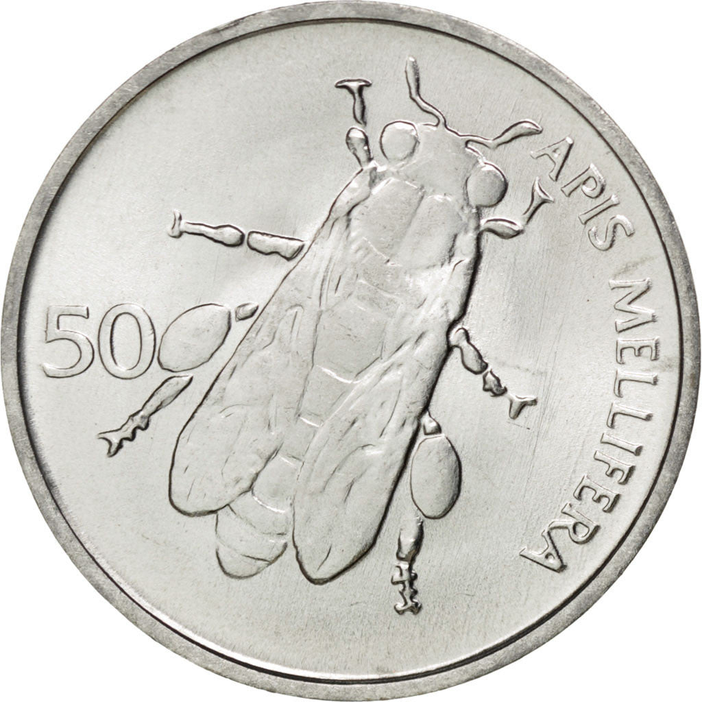 Coin, Slovenia, 50 Stotinov, 1993, MS(65-70), Aluminum, KM:3