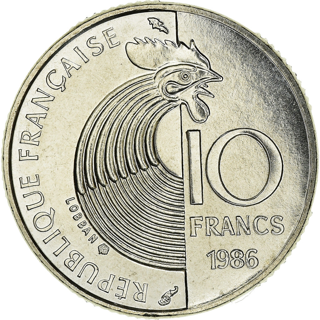 Münze, Frankreich, Schumann, 10 Francs, 1986, FDC, STGL, Nickel, KM:958
