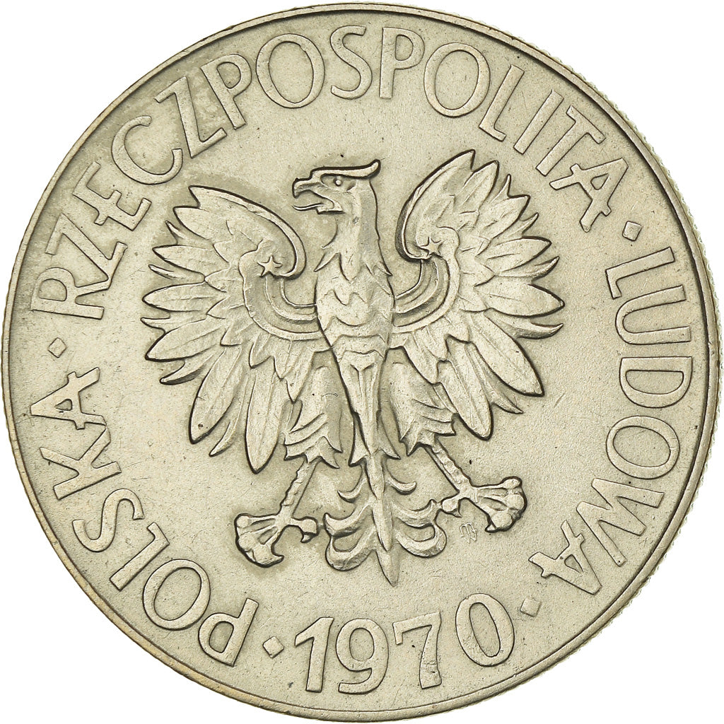 Moeda, Polónia, 10 Zlotych, 1970, Warsaw, AU(55-58), Cobre-níquel, KM:50a