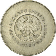 Moneta, Polonia, 10 Zlotych, 1969, BB, Nichel, KM:Pr167